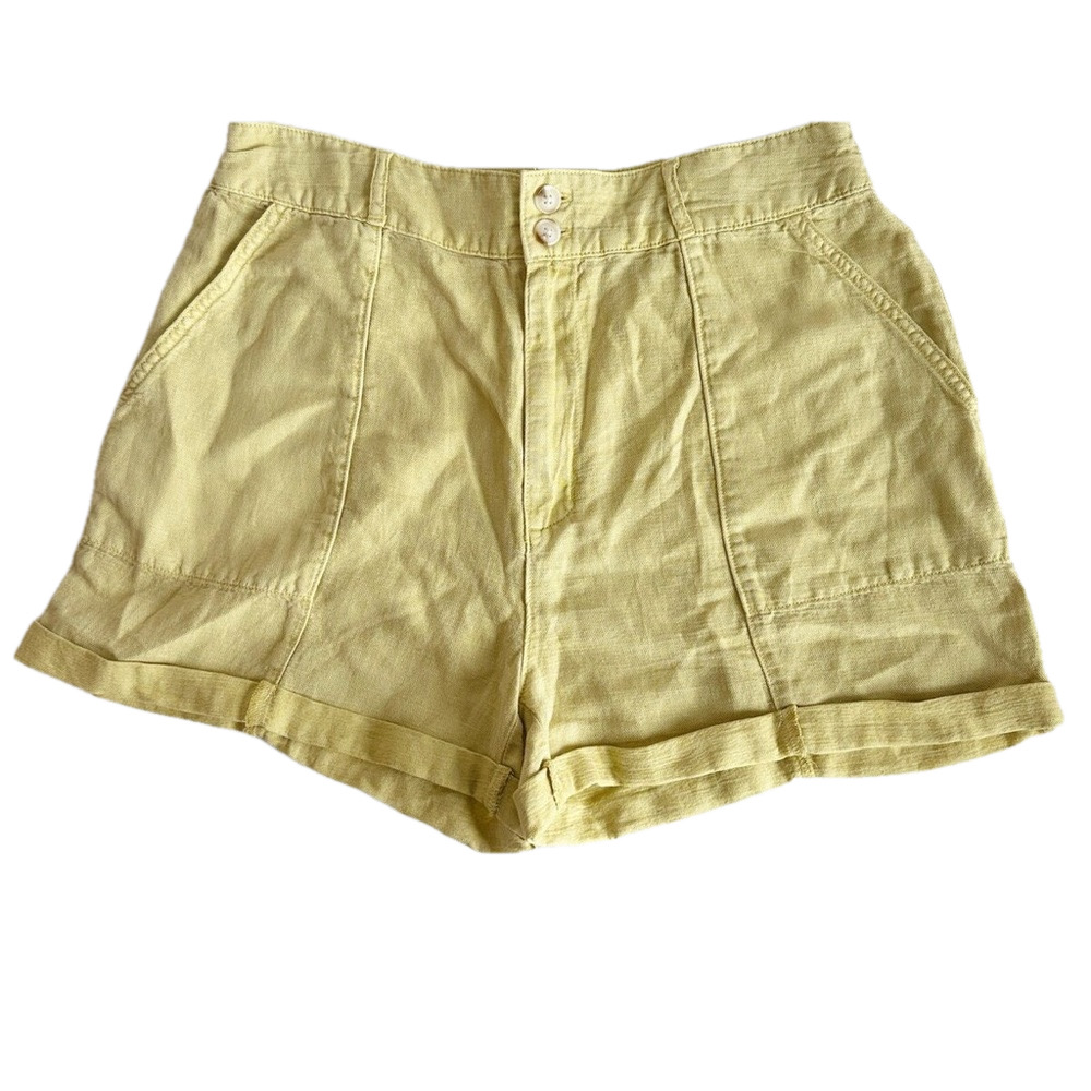 Joie Linen Blend Yellow Women’s High Rise Shorts Size 12
